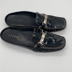 Ralph Lauren Patent Leather Carrie Clogs Mules